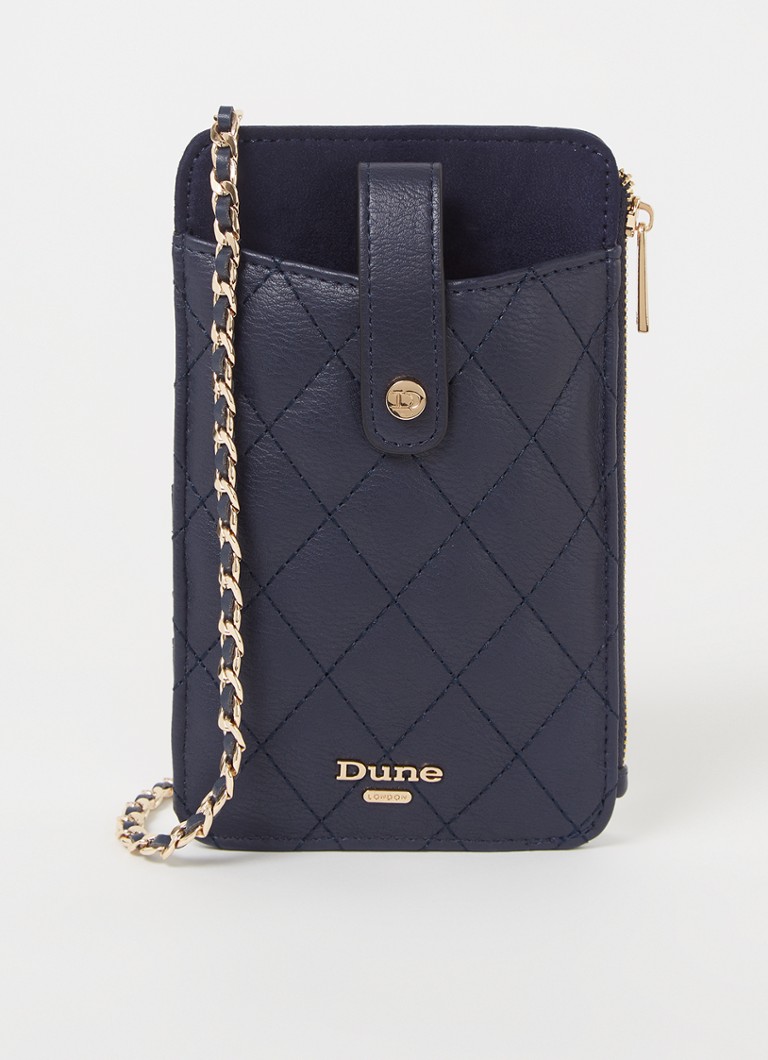 Dune London Kimmyy quilted crossbody telefoonhoes • Donkerblauw • de