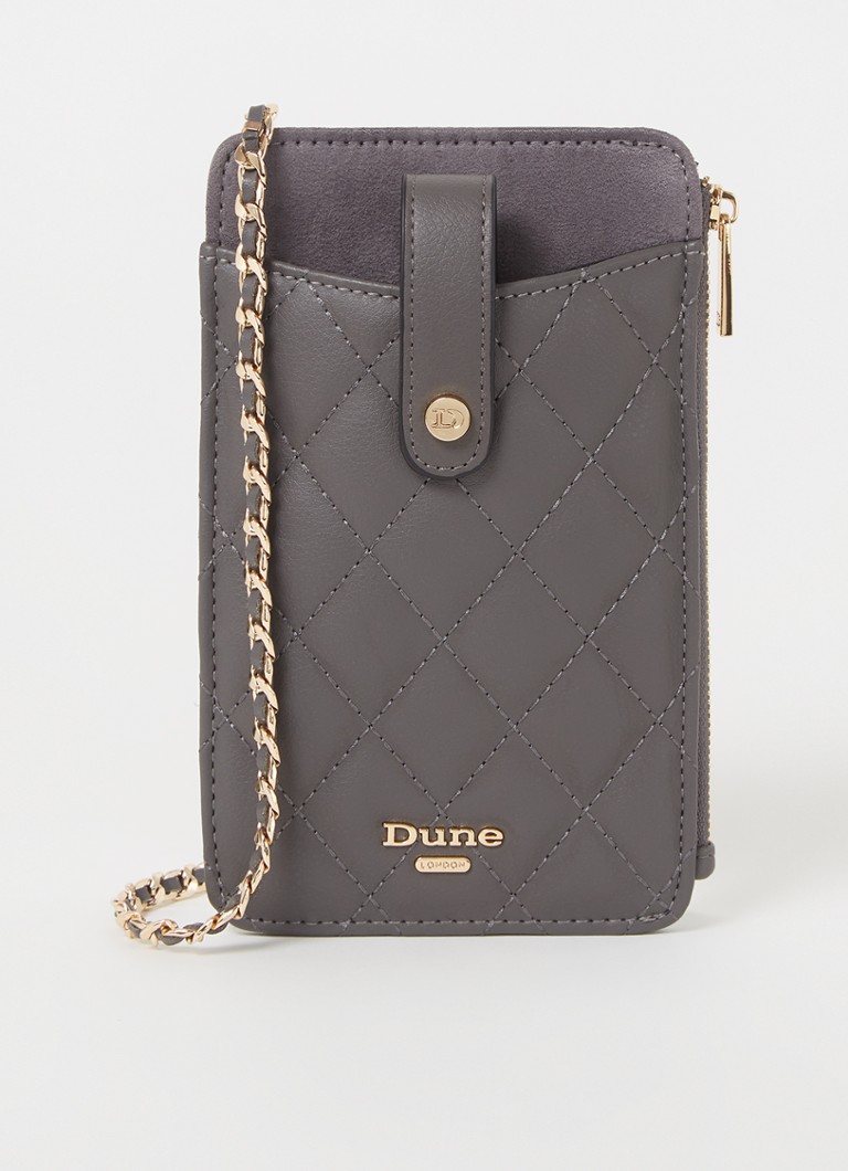Dune London Kimmyy quilted crossbody telefoonhoes • Grijs • de Bijenkorf