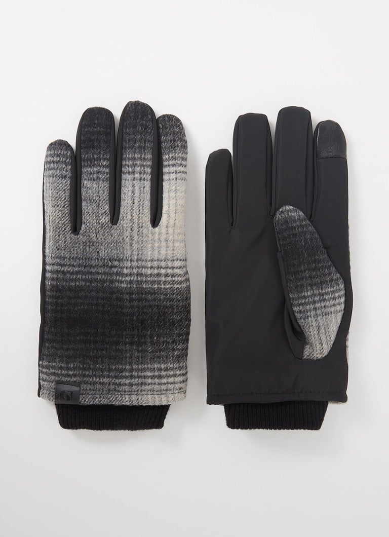 Dune London - Oakliy handschoenen in wolblend met ruitdessin - Grijs