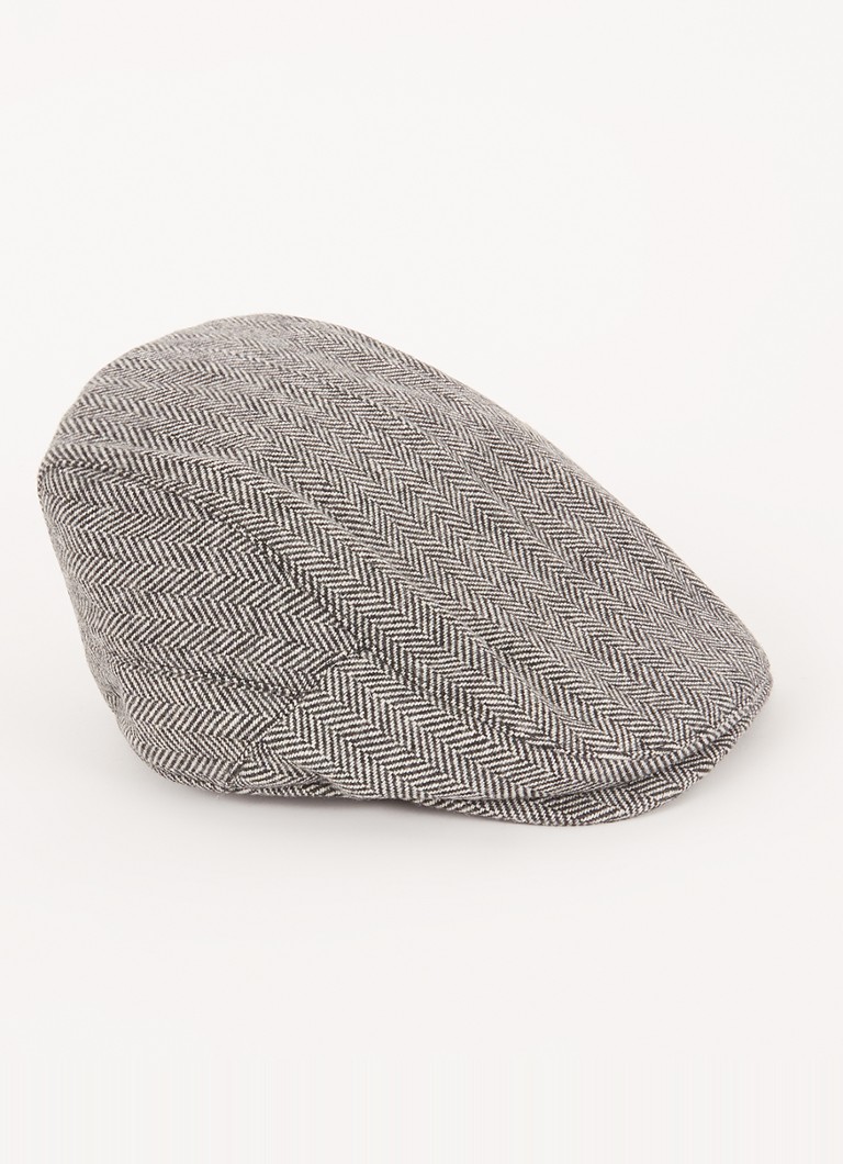 Dune London - Olivea flatcap met visgraatdessin - Donkergrijs