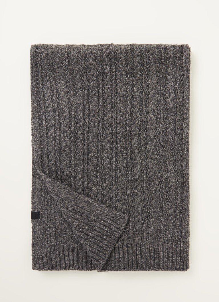 Dune London - Otto kabelgebreide sjaal 175 x 30 cm - Grijs