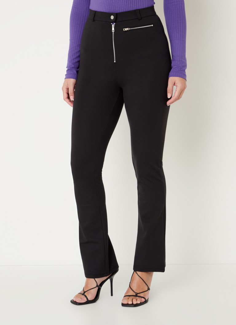 EDITED - Linette high waist flared fit pantalon met stretch - Zwart