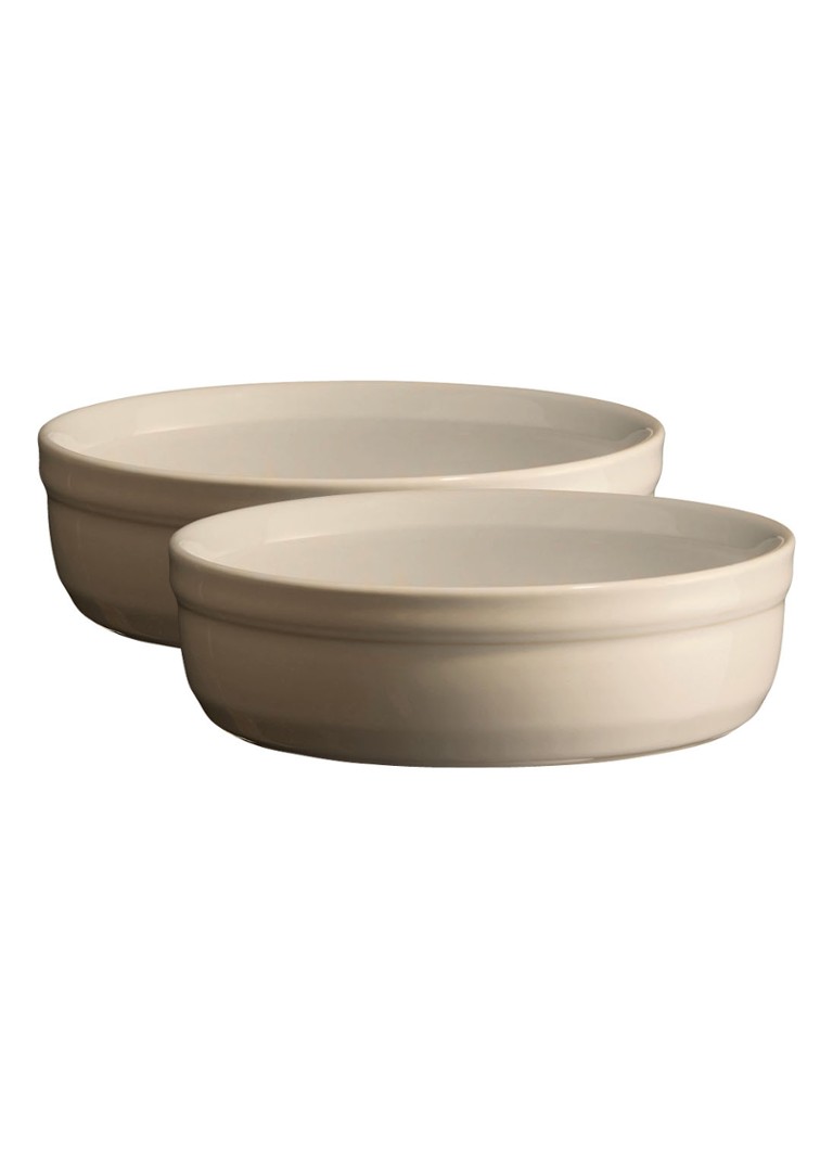 2 Petits Plats à Oreilles Emile Henry – Blanc, Céramique (occasion Parfait état)