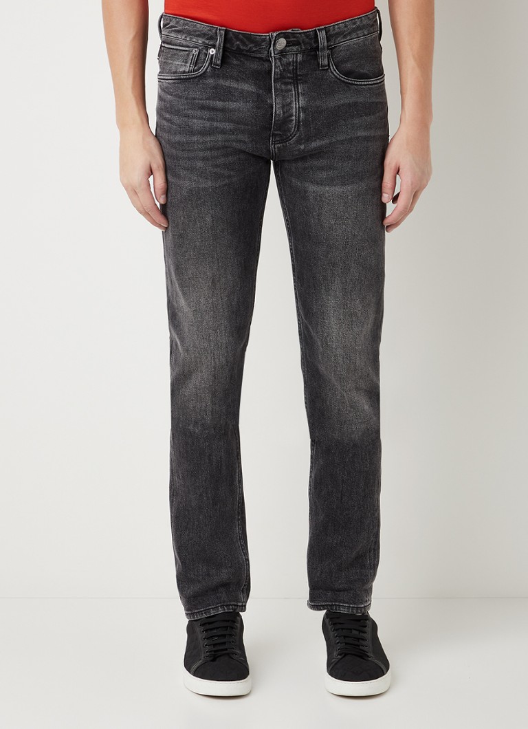 Emporio Armani - 5 Pockets slim fit jeans met gekleurde wassing - Donkergrijs