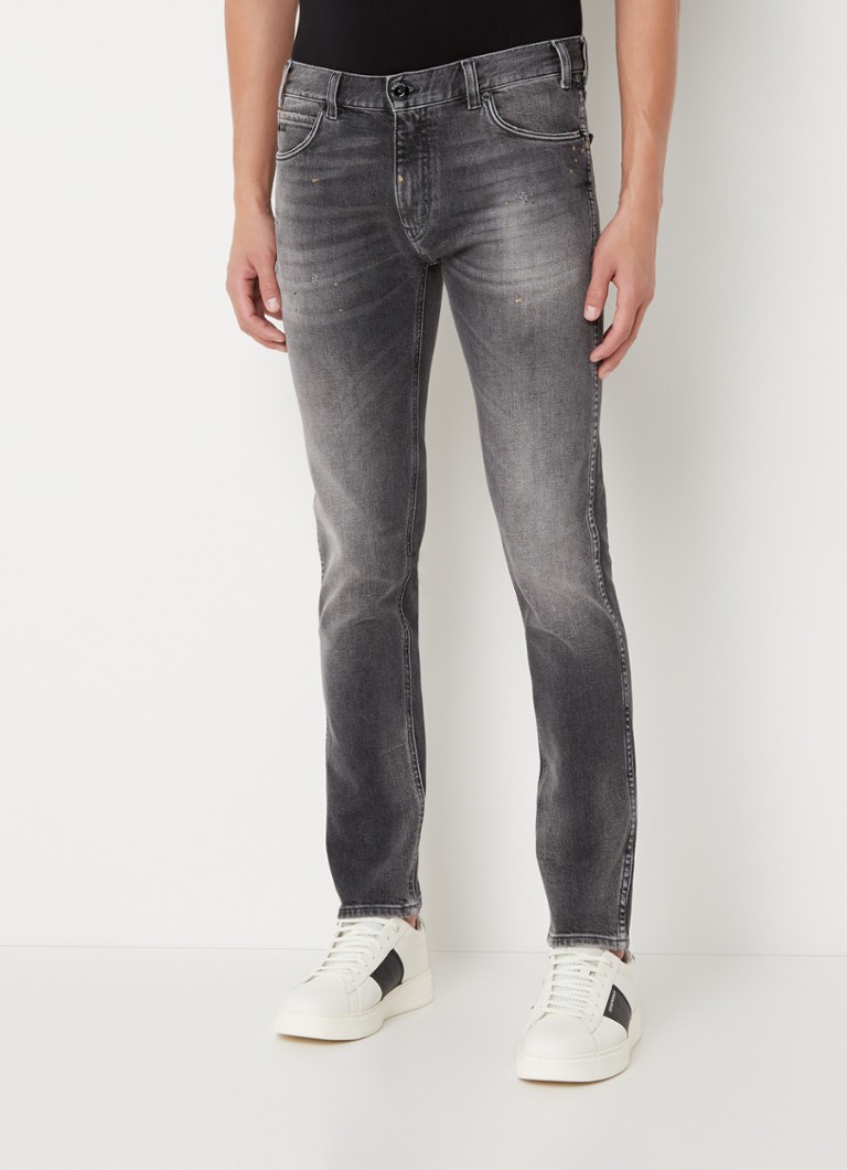 Emporio Armani - 5 Pockets slim fit jeans met gekleurde wassing - Zwart