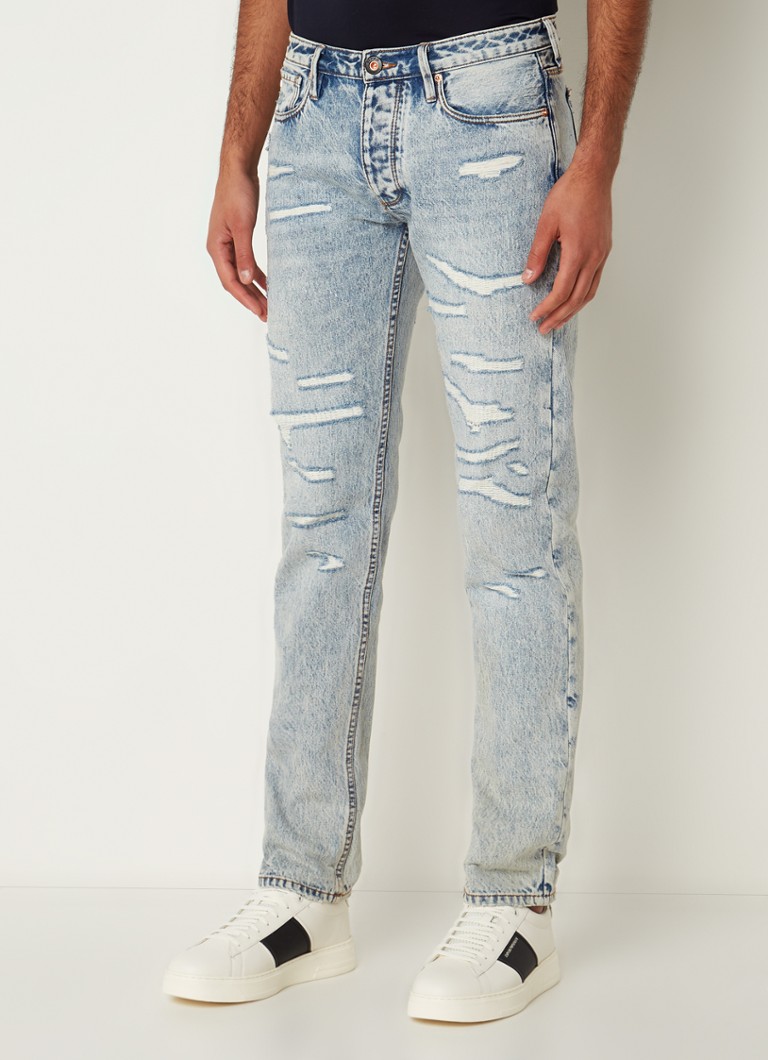 Armani 5 Pockets slim jeans met ripped details • Jeans • Bijenkorf