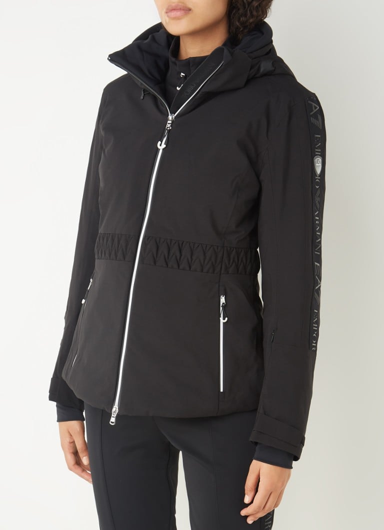 Emporio Armani - Gewatteerde ski-jas met afneembare capuchon - Zwart