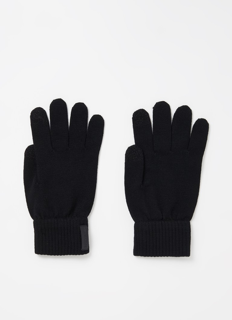 Emporio Armani - Glove hanschoenen van wol - Zwart
