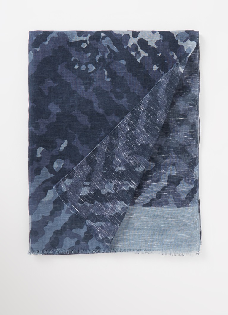 hypotheek Buitenland Oefenen Emporio Armani Sjaal in zijdeblend met camouflageprint 180 x 65 cm •  Donkerblauw • de Bijenkorf