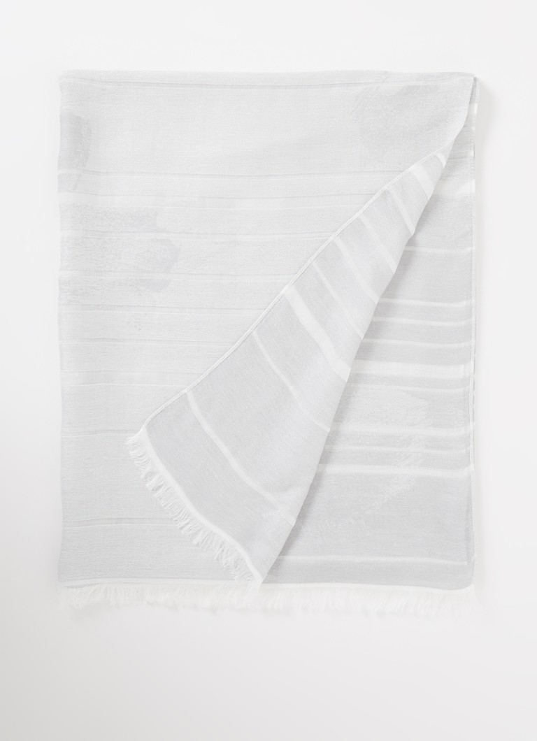 Emporio Armani - Sjaal met streepprint 190 x 75 cm  - Lichtgrijs