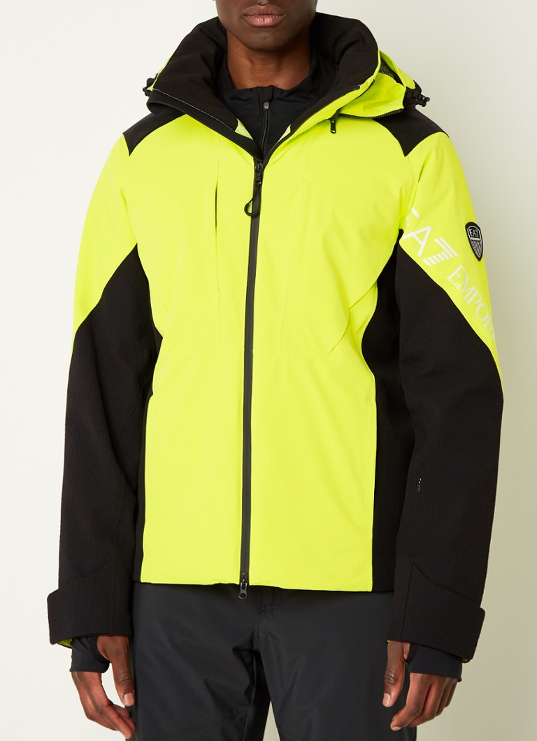 Laster royalty gebaar Emporio Armani Ski-jas met afneembare capuchon en logoprint • Geel • de  Bijenkorf