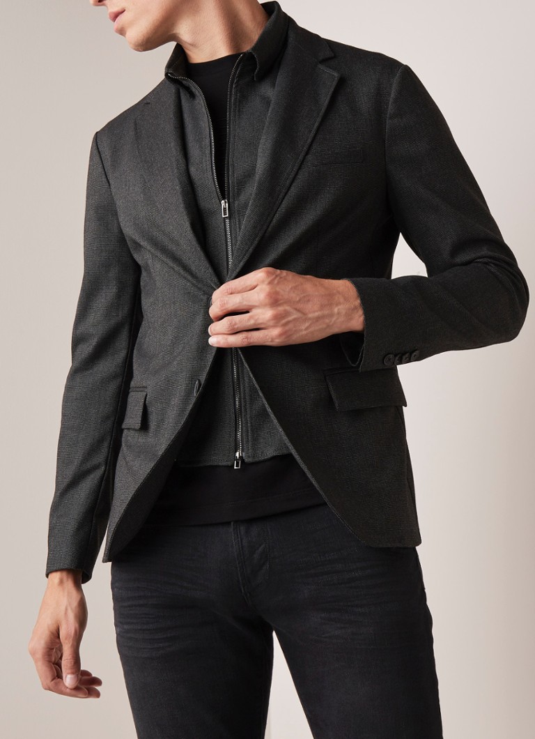 Emporio Armani - Slim fit colbert met uitneembare voering - Zwart