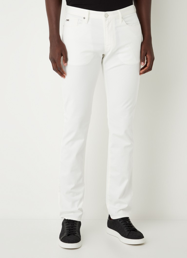 Belastingbetaler versnelling Ongepast Emporio Armani Slim fit jeans met stretch en gekleurde wassing • Wit • de  Bijenkorf