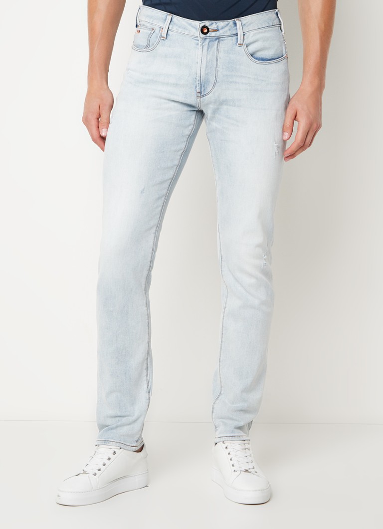 zaterdag Feest Allerlei soorten Emporio Armani Slim fit jeans met stretch • Lichtblauw • de Bijenkorf