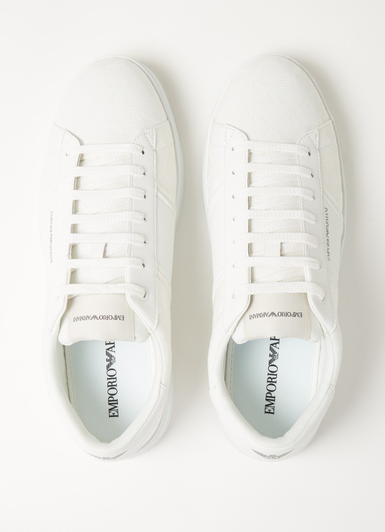 Emporio Armani Sneaker van leer • Wit de Bijenkorf