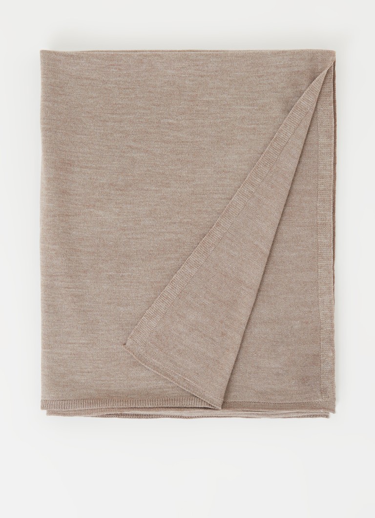 Emporio Armani - Stole sjaal in wolblend 180 x 70 cm - Donkerbeige