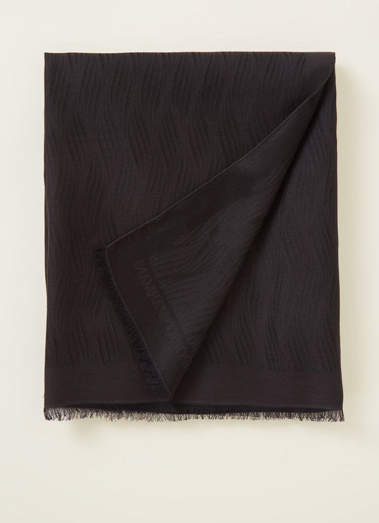 Emporio Armani - Stole sjaal met print 180 x 75 cm - Zwart