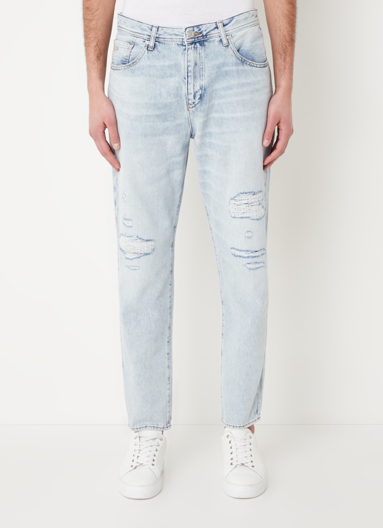 man radicaal Hong Kong Emporio Armani Straight fit jeans met lichte wassing • Lichtblauw • de  Bijenkorf