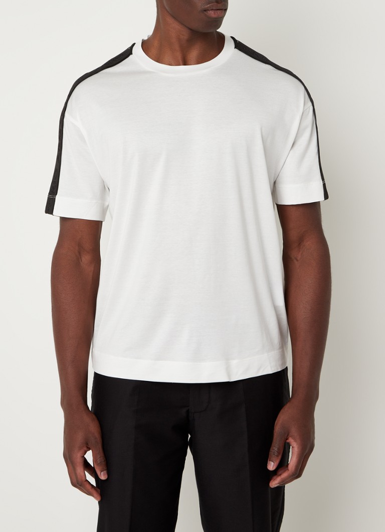 Emporio Armani - T-shirt in lyocellblend met logoband - Wit