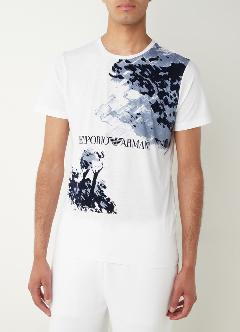Armani T-shirt logoprint • Wit • de Bijenkorf