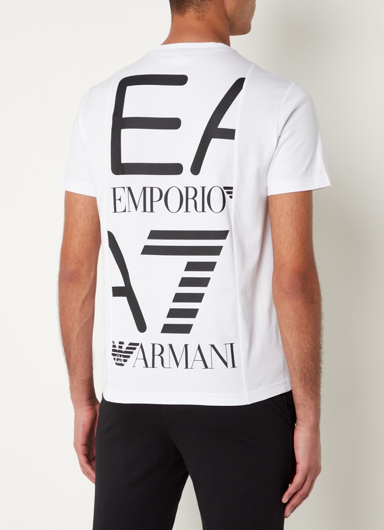 Emporio Armani - T-shirt met logo- en backprint - Wit