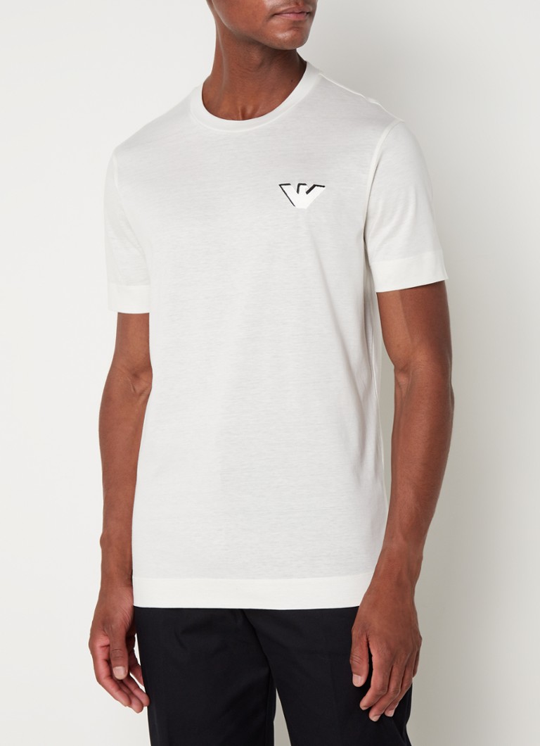 Emporio Armani - T-shirt met logoborduring - Wit