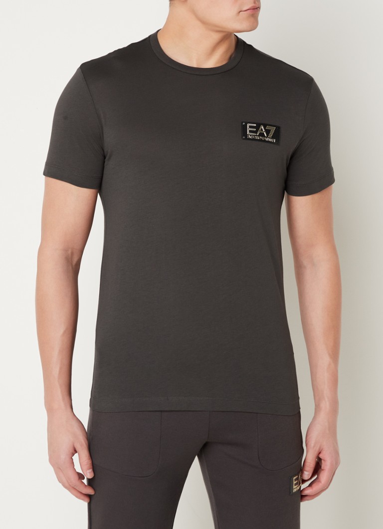een andere Leerling Zich afvragen Emporio Armani T-shirt met logopatch • Antraciet • de Bijenkorf