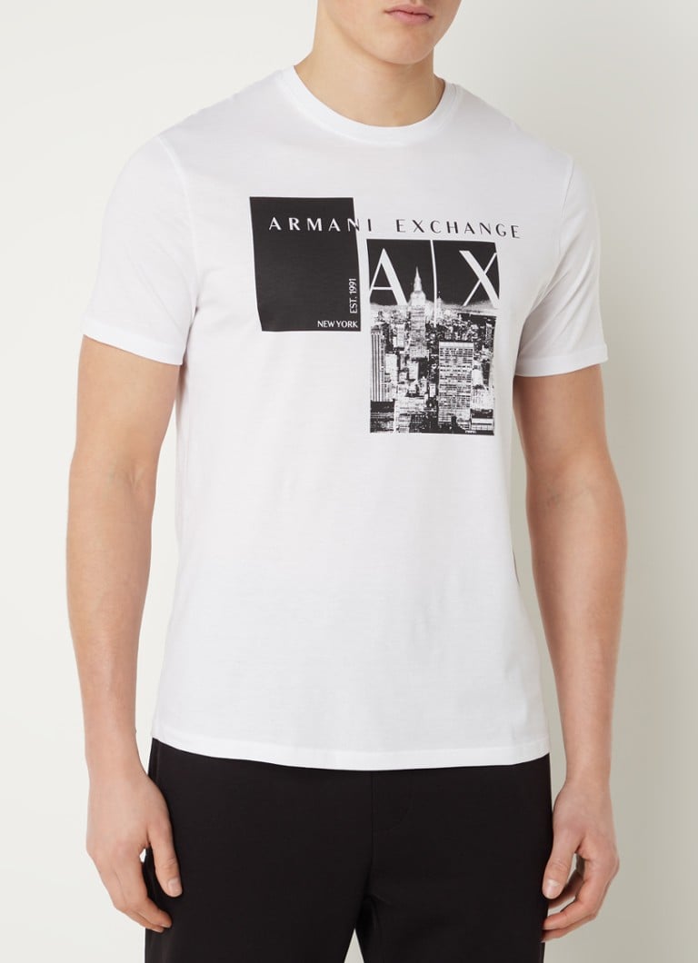 Emporio Armani T-shirt met logoprint Wit de Bijenkorf