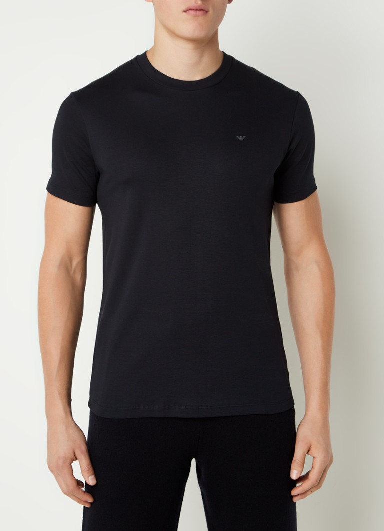 Emporio Armani - T-shirt met logoprint - Donkerblauw