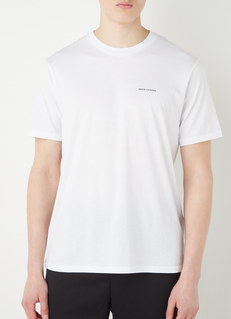 leerling ergens bij betrokken zijn Concessie Emporio Armani T-shirt van Pima katoen met logo • Wit • de Bijenkorf