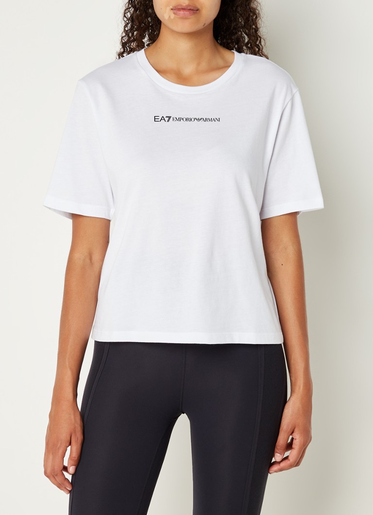 Emporio Armani - Trainings T-shirt met logoprint  - Wit
