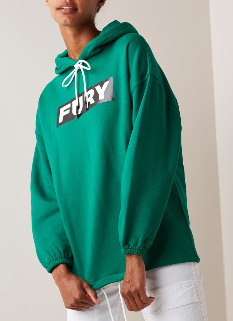 ESSENTIEL ANTWERP Fury oversized hoodie met tekstopdruk ...