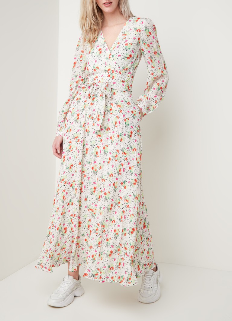 ESSENTIEL ANTWERP Maxi jurk pofmouwen en bloemenprint • Gebroken wit de Bijenkorf