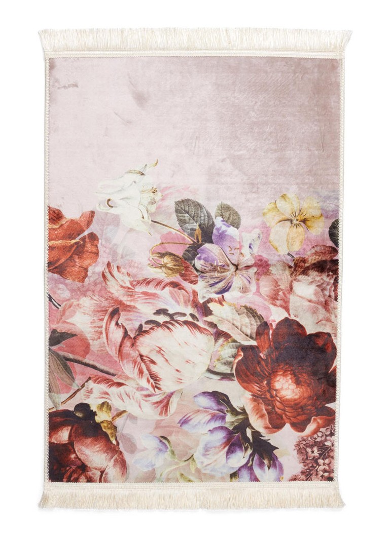 condoom inflatie Kwadrant Essenza Anneclaire vloerkleed met bloemenprint • Roze • de Bijenkorf