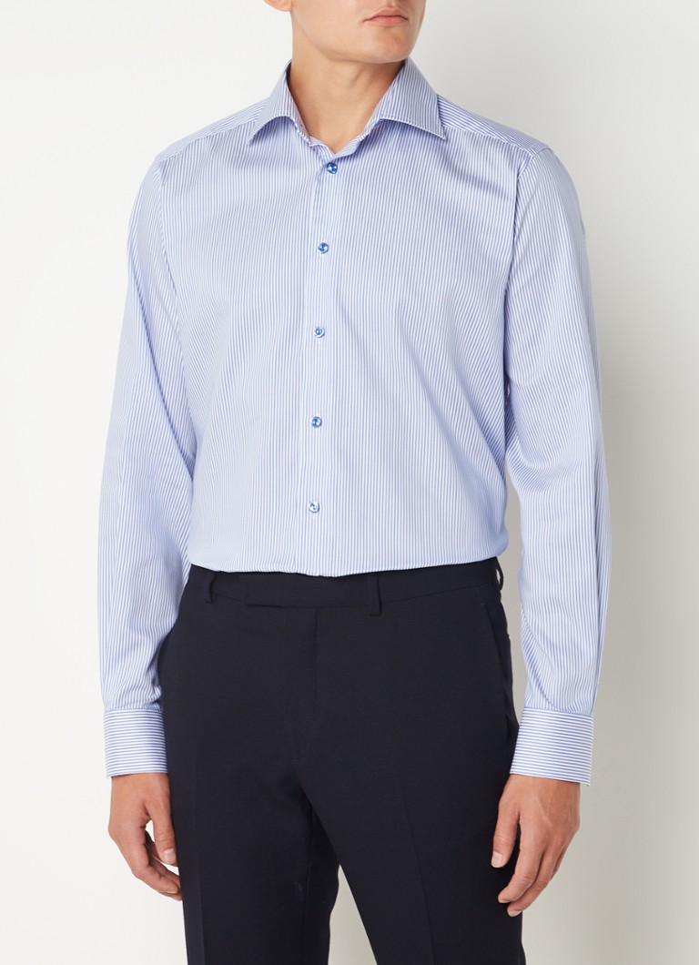 Eton - Regular fit overhemd met streepdessin - Lichtblauw