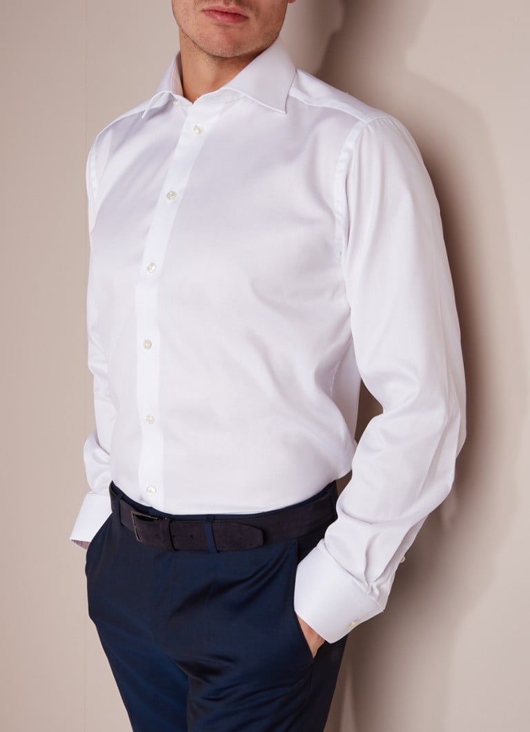 Eton - Regular fit overhemd met wide spread-kraag - Wit