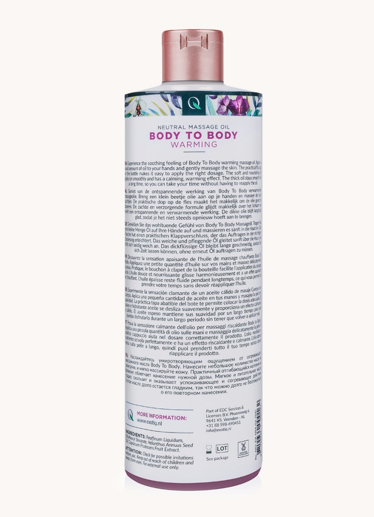 Exotiq - Body To Body verwarmende massageolie - 500 ml - null