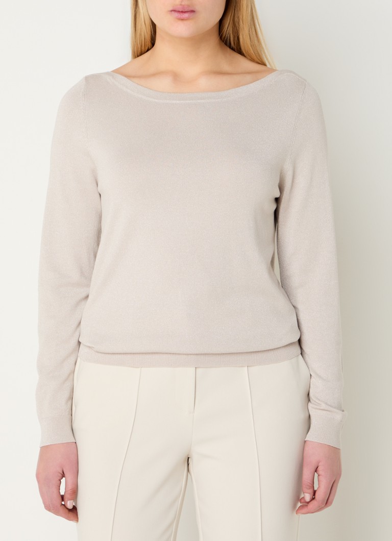 Expresso - Fijngebreide trui met lurex - Beige