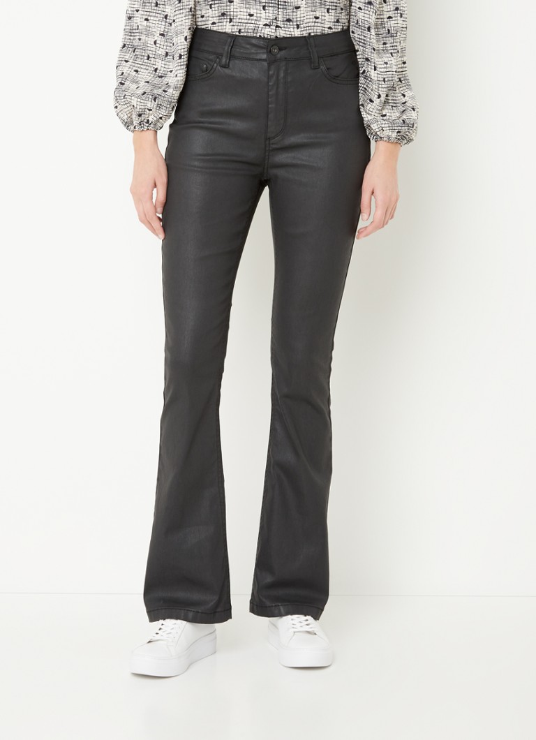 Expresso - High waist bootcut jeans in lyocellblend met coating - Zwart