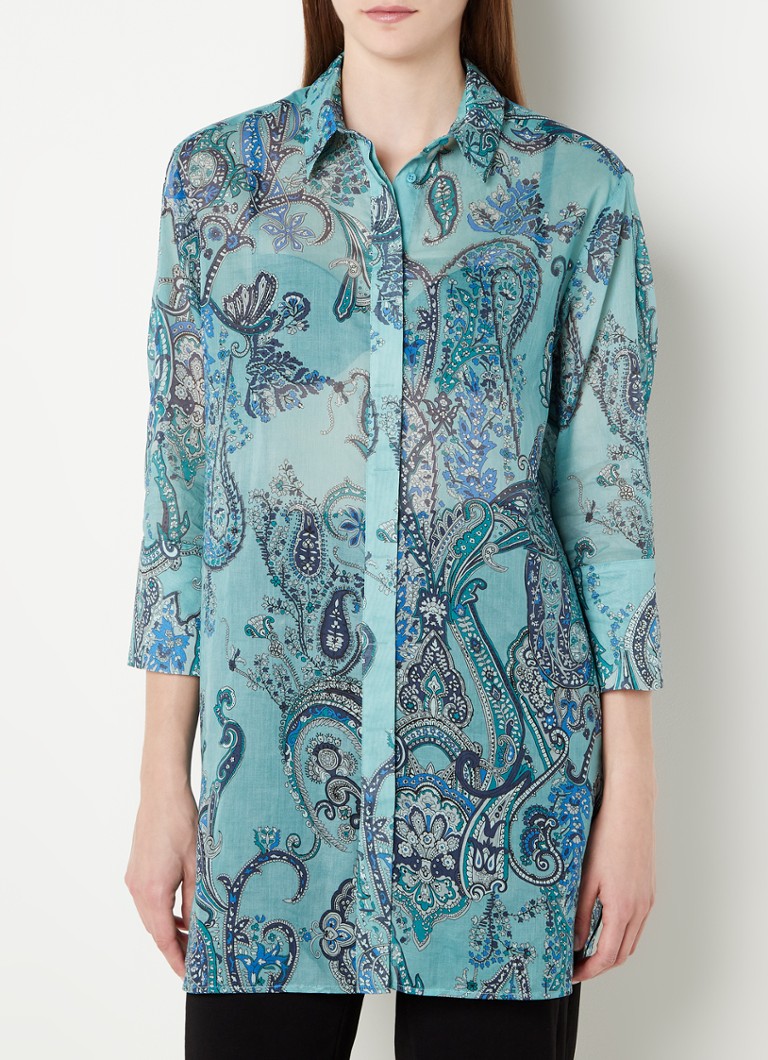 Bourgeon binnenvallen Aja Expresso Semi-transparante blouse met paisley dessin • Turquoise • de  Bijenkorf