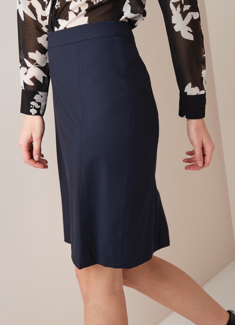 Expresso - Xanne kokerrok in donkerblauw - Donkerblauw