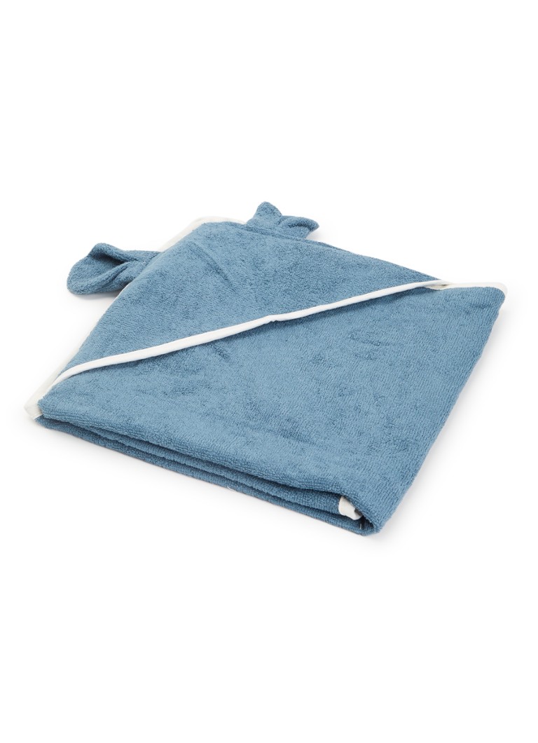 Fabelab - Bear badcape in biologische katoenblend 90 x 115 cm - Petrol
