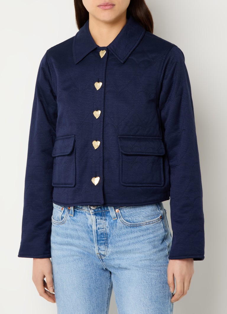 Fabienne Chapot - Jackie jack met klepzakken en structuur - Donkerblauw
