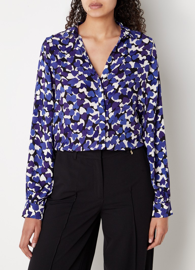 Fabienne Chapot Liv blouse met print en V-hals • Paars • de Bijenkorf