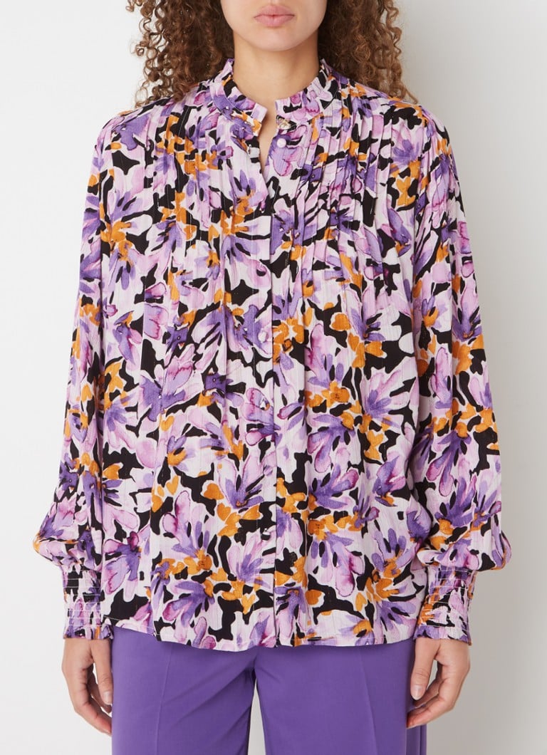 Fabienne Chapot Lucky blouse met lurex en print • Lila • de Bijenkorf