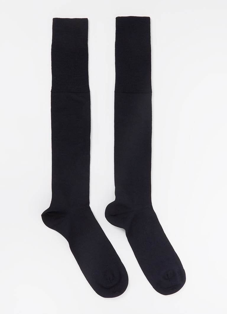 Falke - Airport kniekousen in scheerwolblend - Donkerblauw