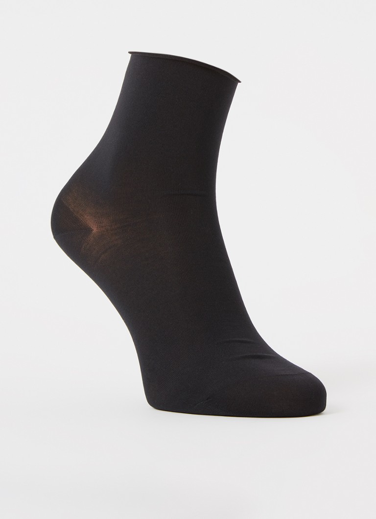 Falke Cotton Touch Shortsock in katoenblend • Zwart • de Bijenkorf