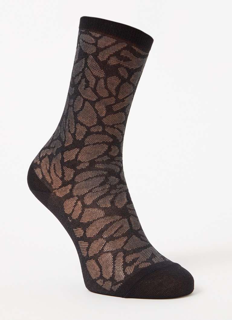 Falke - Creole sokken met lurex - Zwart