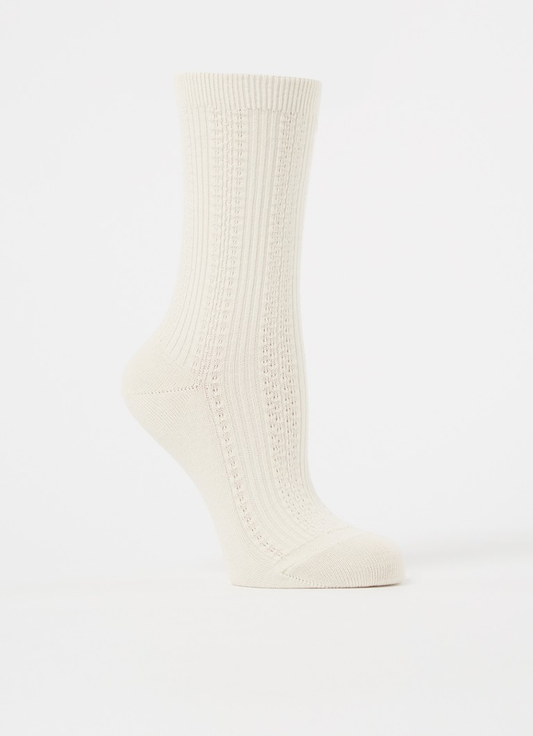 Falke - Knit Caress sokken in wolblend - Gebroken wit
