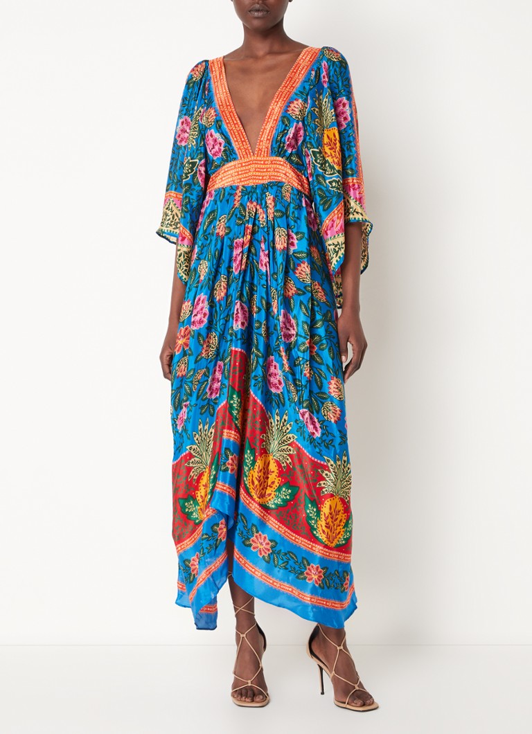 FARM Rio Pineapple Garden maxi jurk met print • Blauw • de Bijenkorf